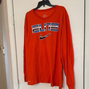 Nike Men's Orange Elite Long Sleeve Shirt
